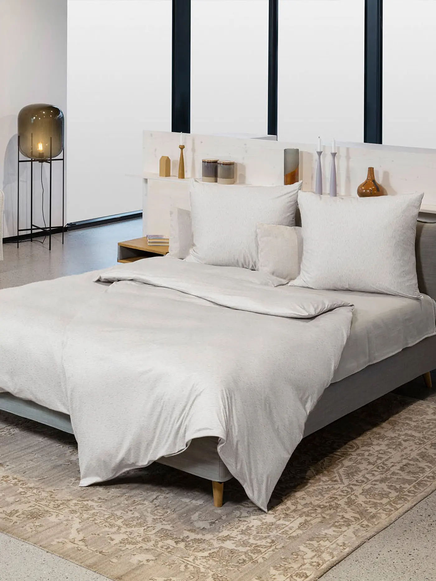 FUSSENEGGER | Jersey Bettwäsche 70x90cm/140x200cm Weiss | 